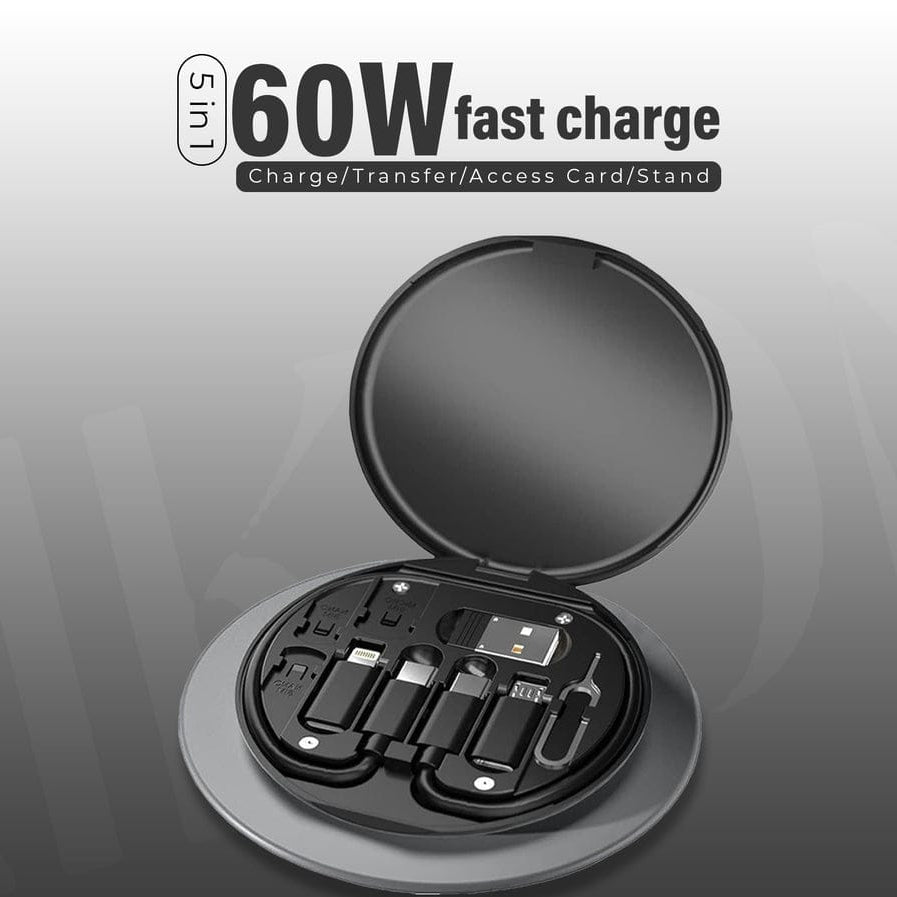 Smart Tech (5 in 1 Charger, SIM Tool & Holder)